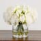 Wedding Collection 11in. Artificial Peony Arrangement in Glass Vase